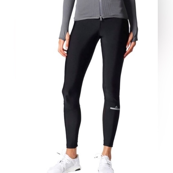 Adidas by Stella McCartney $95 Women's Run Long Leggings Black Zip Pants - Picture 13 of 16